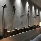 Industrial Climbing Man Wall Sculpture Resin 2