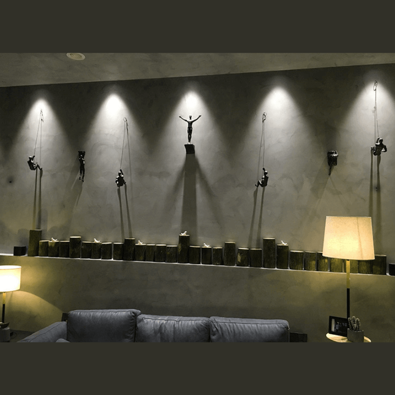 Industrial Climbing Man Wall Sculpture Resin 3