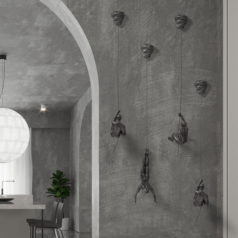 Industrial Climbing Man Wall Sculpture Resin 8