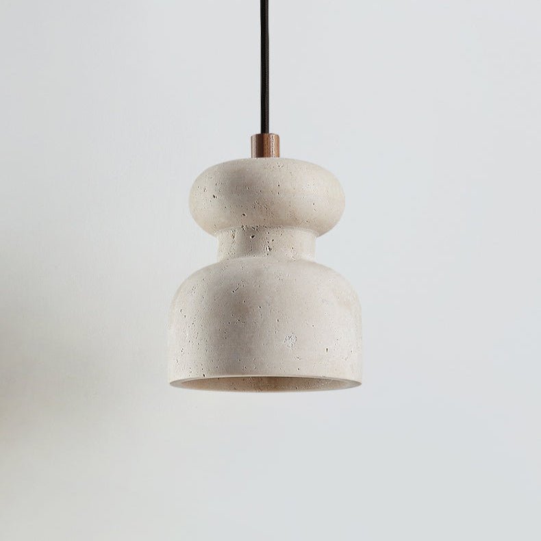 Industrial Pendant Light Textured Travertine Adjustable Height 0