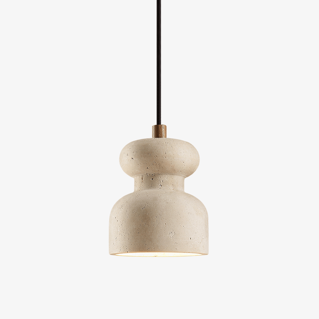 Industrial Pendant Light Textured Travertine Adjustable Height 1