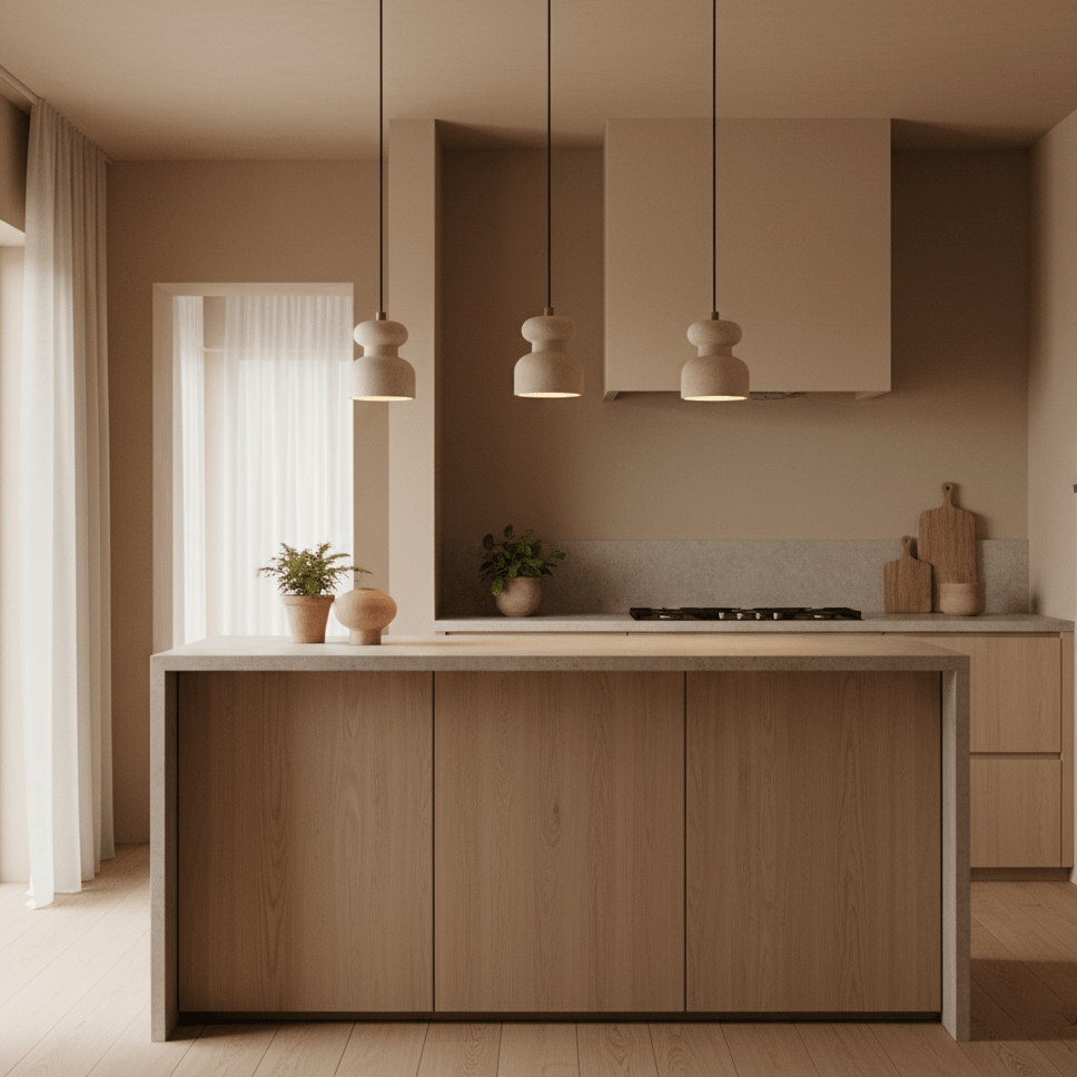 Industrial Pendant Light Textured Travertine Adjustable Height 2