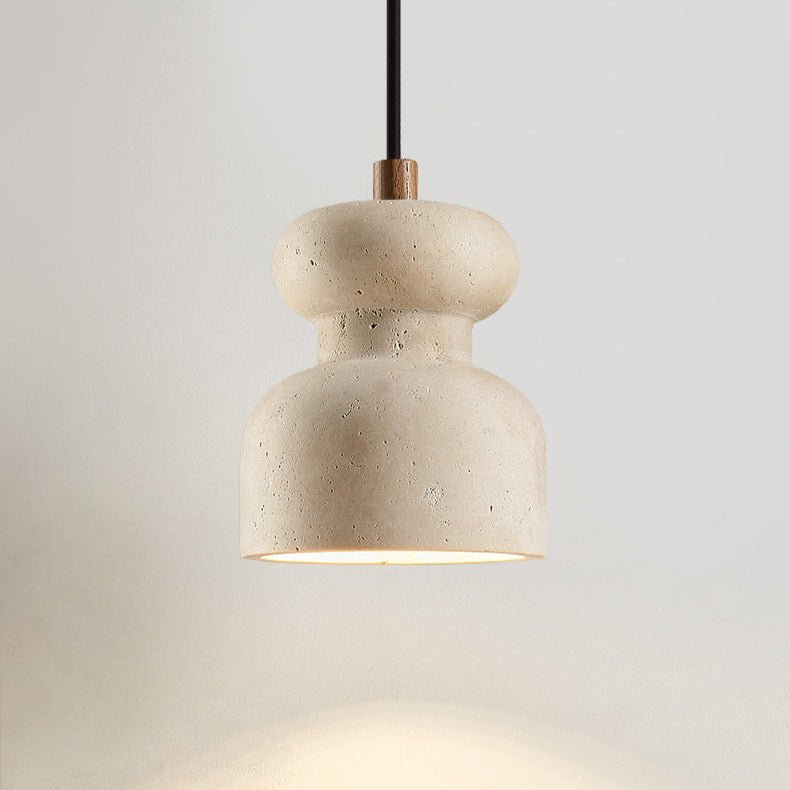 Industrial Pendant Light Textured Travertine Adjustable Height 7