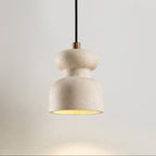 Industrial Pendant Light Textured Travertine Adjustable Height 8