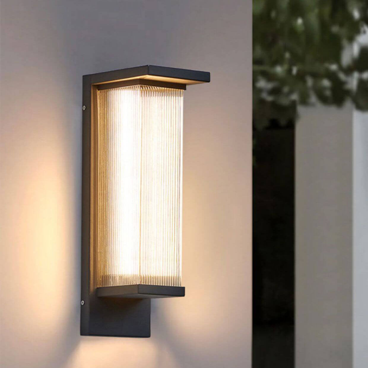Industrial Waterproof LED Outdoor Wall Sconce Lamp - Rectangular Design, Black 3