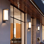 Industrial Waterproof LED Outdoor Wall Sconce Lamp – Rectangular PC Shade, Wired & Solar Options, Automatic Dusk to Dawn Lighting 6