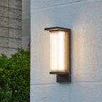 Industrial Waterproof LED Outdoor Wall Sconce Lamp – Rectangular PC Shade, Wired & Solar Options, Automatic Dusk to Dawn Lighting 7