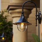 Industrial Waterproof Outdoor Wall Sconce Lamp, Horn Shape Design, Black/Bronze 1
