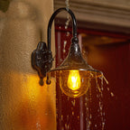 Industrial Waterproof Outdoor Wall Sconce Lamp, Horn Shape Design, Black/Bronze 2