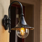 Industrial Waterproof Outdoor Wall Sconce Lamp, Horn Shape Design, Black/Bronze 7