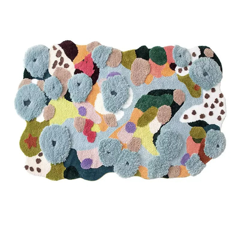 Irregular Tufted Moss Area Rug – Soft Acrylic Fiber Living Room Rug with Anti-Slip Backing, Multiple Sizes Available 0