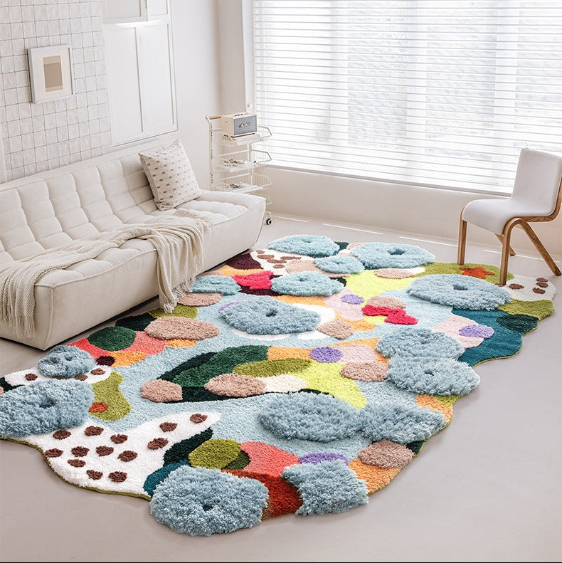 Irregular Tufted Moss Area Rug – Soft Acrylic Fiber Living Room Rug with Anti-Slip Backing, Multiple Sizes Available 1