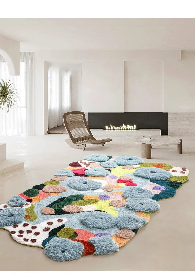 Irregular Tufted Moss Area Rug – Soft Acrylic Fiber Living Room Rug with Anti-Slip Backing, Multiple Sizes Available 5