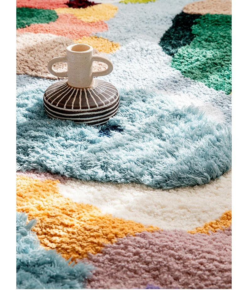 Irregular Tufted Moss Area Rug – Soft Acrylic Fiber Living Room Rug with Anti-Slip Backing, Multiple Sizes Available 8