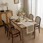 Jacquard Floral Table Runner Microfibre Earthy Tones 1