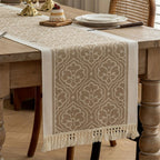 Jacquard Floral Table Runner Microfibre Earthy Tones 5