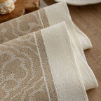 Jacquard Floral Table Runner Microfibre Earthy Tones 6