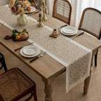 Jacquard Floral Table Runner Microfibre Earthy Tones 8
