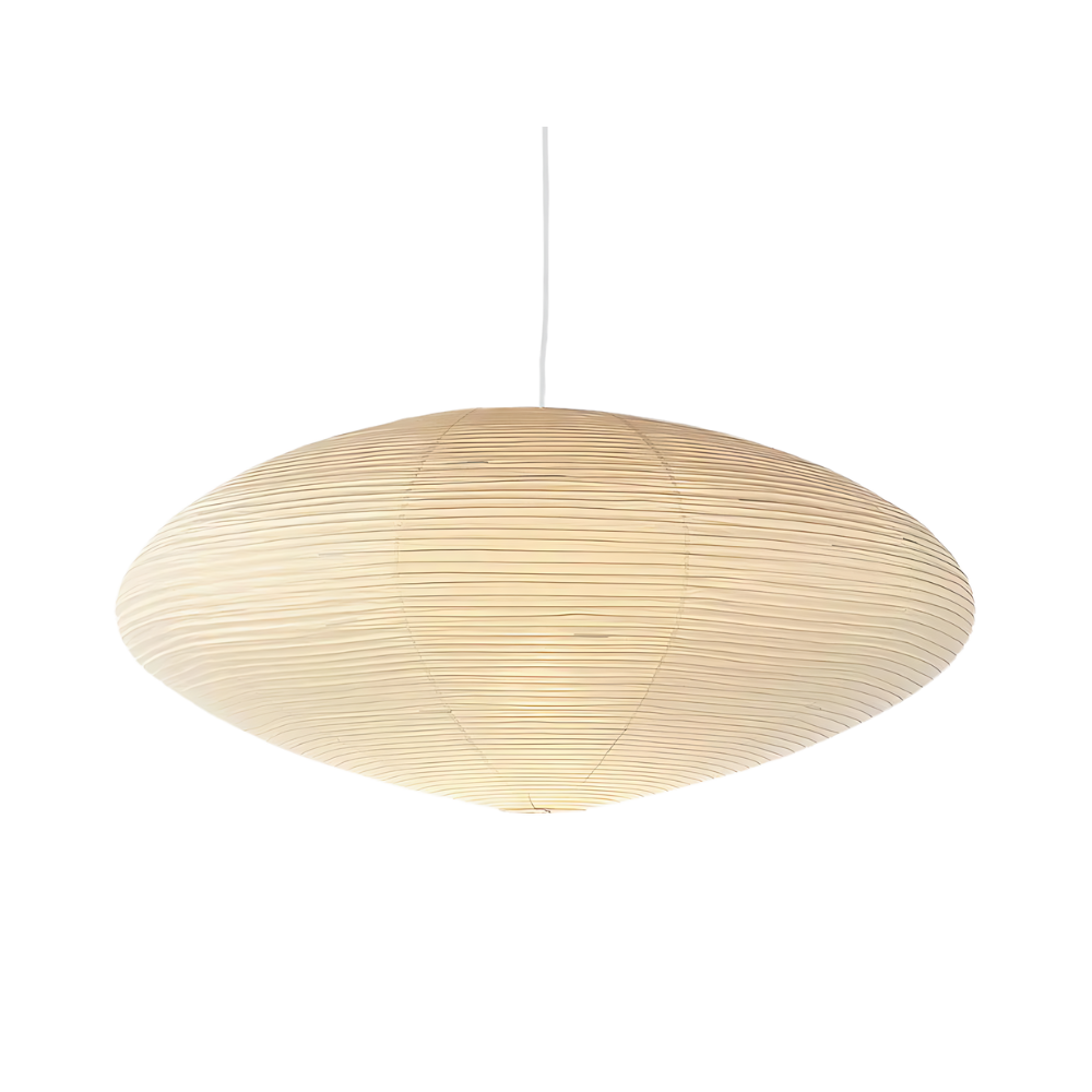 Japandi Ceiling Lamp - Minimalist Paper Pendant Light with LED Illumination, Ø50cm/Ø60cm 0