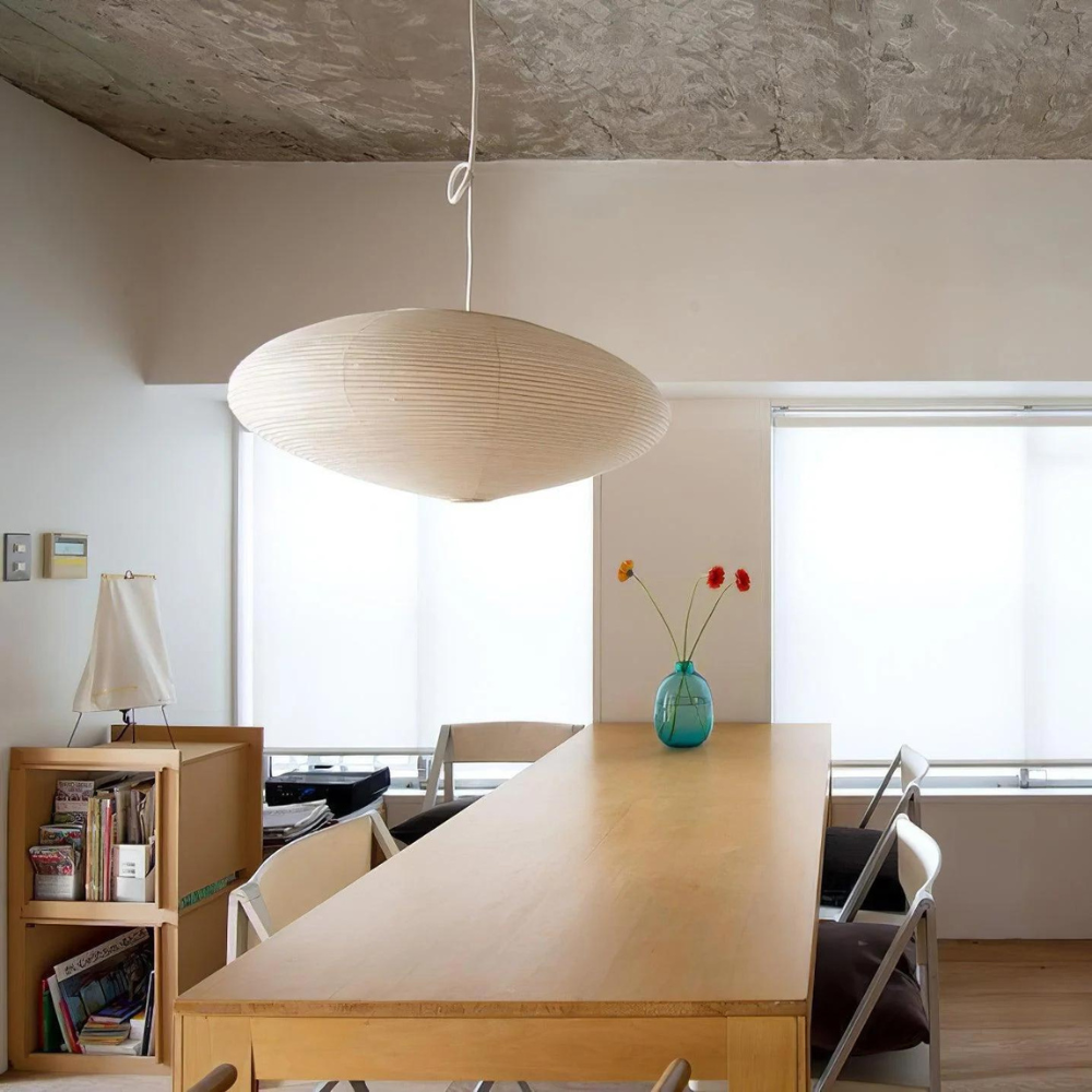 Japandi Ceiling Lamp - Minimalist Paper Pendant Light with LED Illumination, Ø50cm/Ø60cm 3
