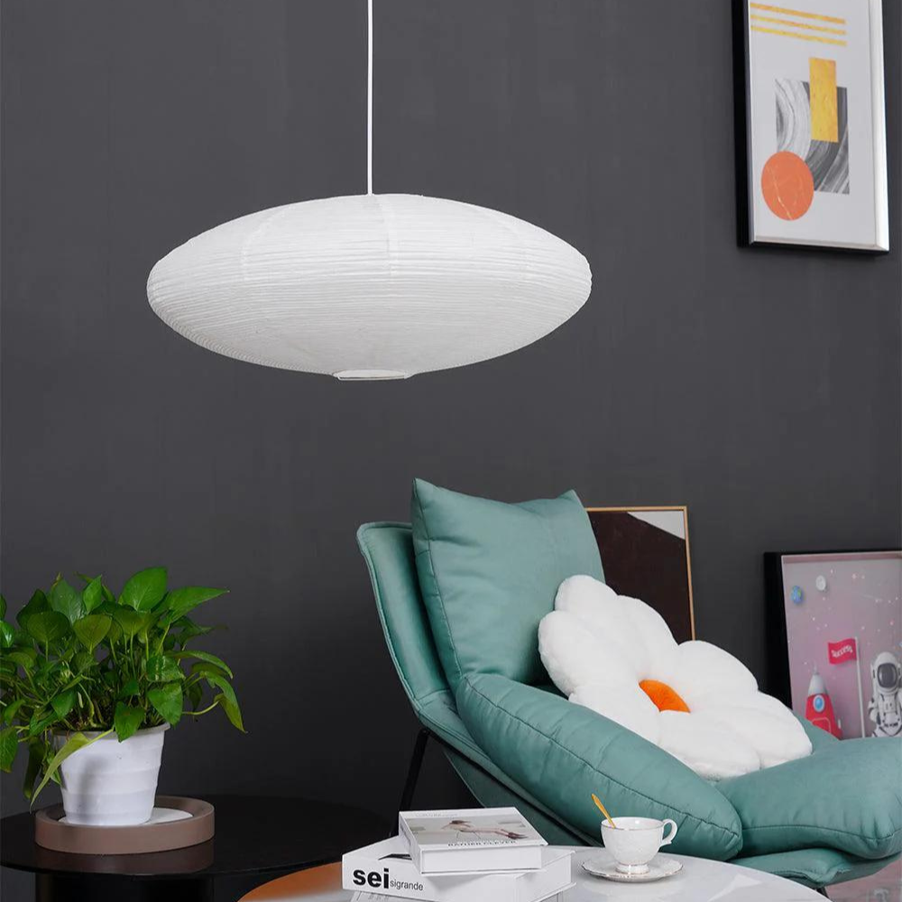 Japandi Ceiling Lamp - Minimalist Paper Pendant Light with LED Illumination, Ø50cm/Ø60cm 6