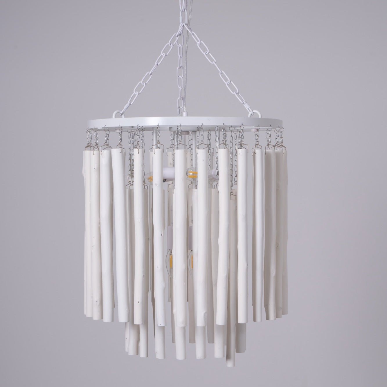 Japandi Ceiling Light Woven Wood Adjustable Height Natural 0