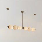 Japandi Chandelier Metal Alabaster Adjustable Height Gold 0