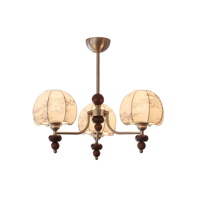Japandi Chandelier Metal Fabric Adjustable Height Indoor 0