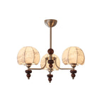 Japandi Chandelier Metal Fabric Adjustable Height Indoor 0