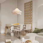 Japandi Fabric Pendant Light with Adjustable Height - Modern Ceiling Light Fixture 5