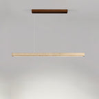 Japandi Linear Pendant Light Travertine Stone 0