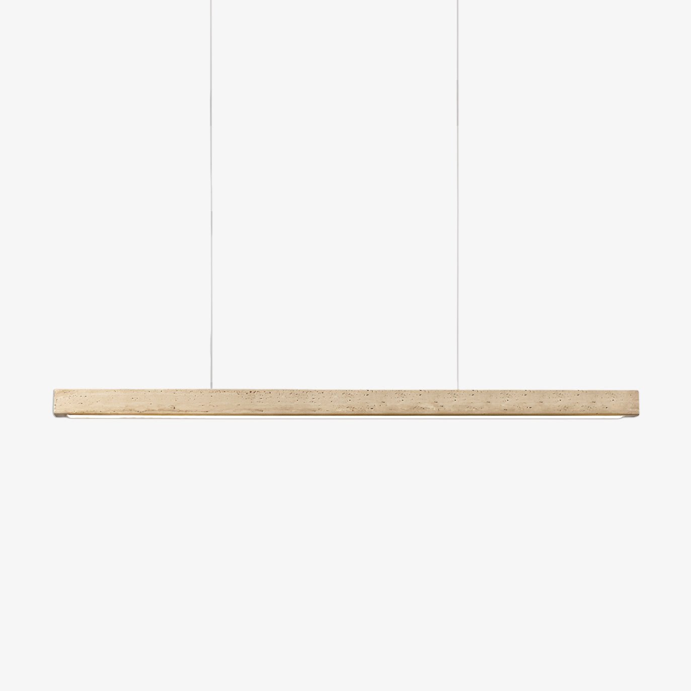 Japandi Linear Pendant Light Travertine Stone 1