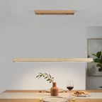 Japandi Linear Pendant Light Travertine Stone 12