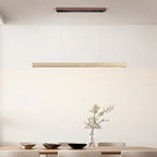 Japandi Linear Pendant Light Travertine Stone 2