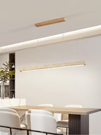 Japandi Linear Pendant Light Travertine Stone 3