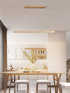Japandi Linear Pendant Light Travertine Stone 6