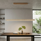 Japandi Linear Pendant Light Travertine Stone 70