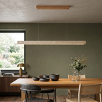 Japandi Linear Pendant Light Travertine Stone 90