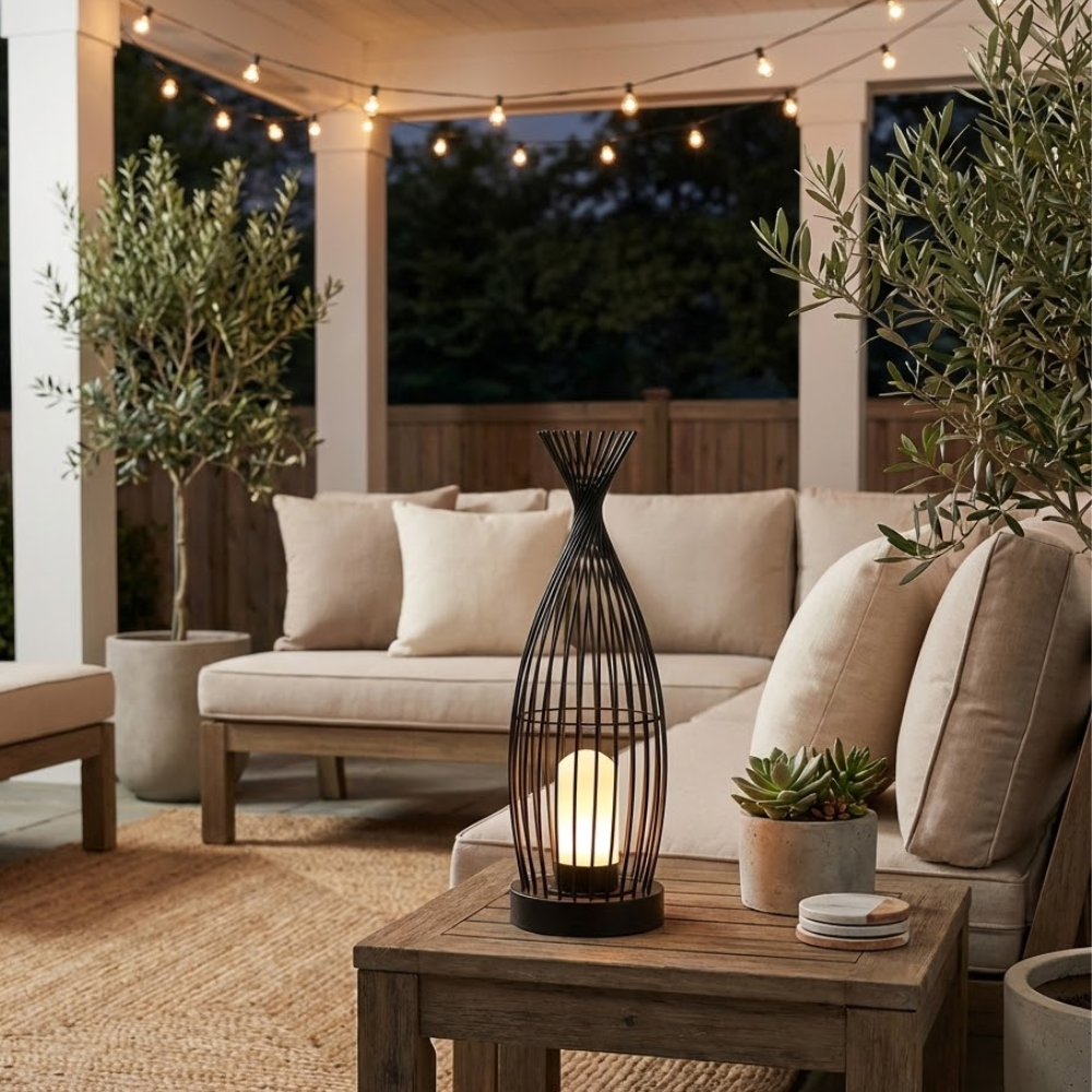 Outdoor Solar Lantern with Modern Design, Waterproof LED Light