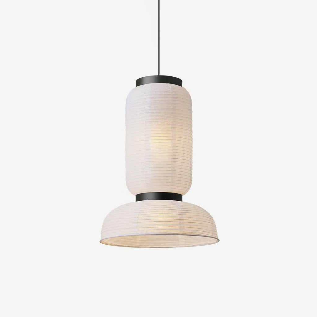 Japandi Pendant Light Woven Paper Adjustable Height Design 1