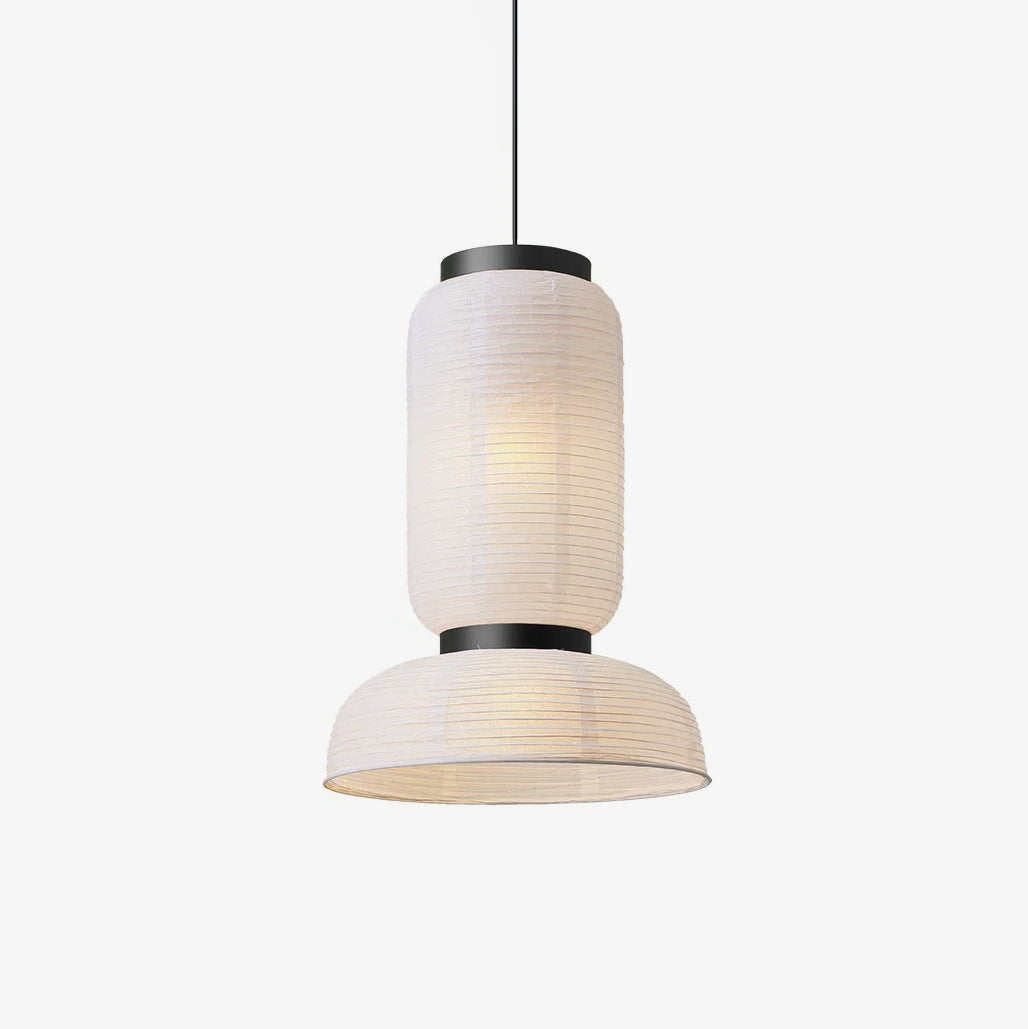 Japandi Pendant Light Woven Paper Adjustable Height Design 1