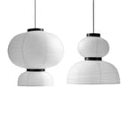 Japandi Pendant Light Woven Paper Adjustable Height Design 14