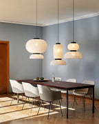Japandi Pendant Light Woven Paper Adjustable Height Design 2