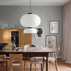 Japandi Pendant Light Woven Paper Adjustable Height Design 5