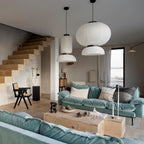 Japandi Pendant Light Woven Paper Adjustable Height Design 6