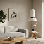 Japandi Pendant Light Woven Paper Adjustable Height Design 99