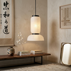 Japandi Pendant Light Woven Paper Adjustable Height Design 998