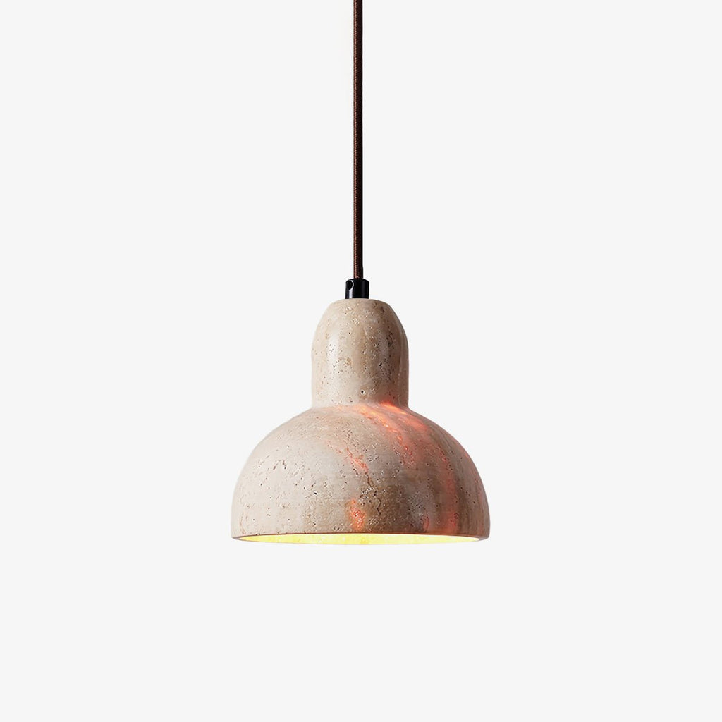 Japandi Pendant Light Woven Travertine Adjustable Height 1