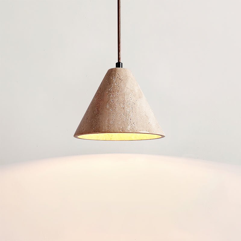 Japandi Pendant Light Woven Travertine Adjustable Height 8