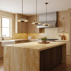 Japandi Pendant Light Woven Wood Yellow Travertine Adjustable 7